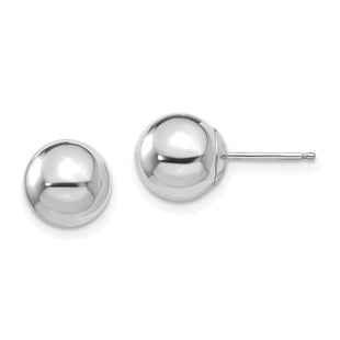 14k White Gold Madi K Polished Ball Post Earrings (Style SE2249)