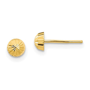 14k Madi K Diamond Cut Half-Ball Post Earrings (Style SE2365)
