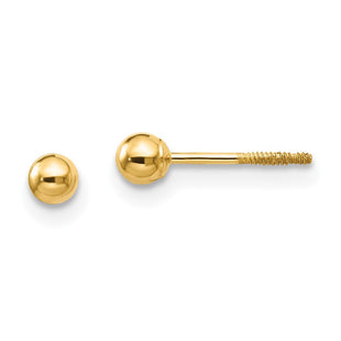 14k Madi K Polished Ball Screwback Earrings (Style SE259)