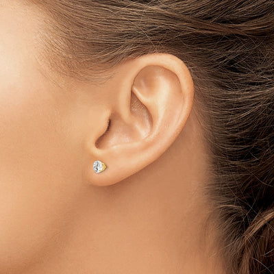 14K Madi K Polished Reversible CZ & Ball Earrings, 5 x 5mm