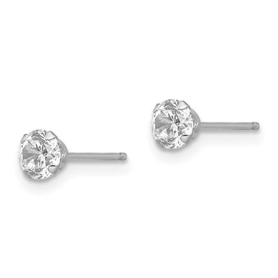 14K White Gold Madi K CZ Post Earrings, 4 x 4mm