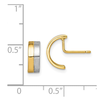 14K w/Rhodium Madi K Half Circle Post Earrings