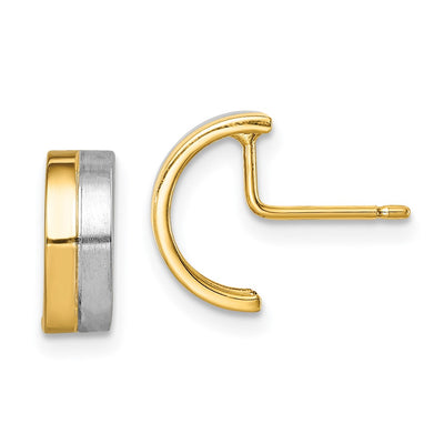 14K w/Rhodium Madi K Half Circle Post Earrings