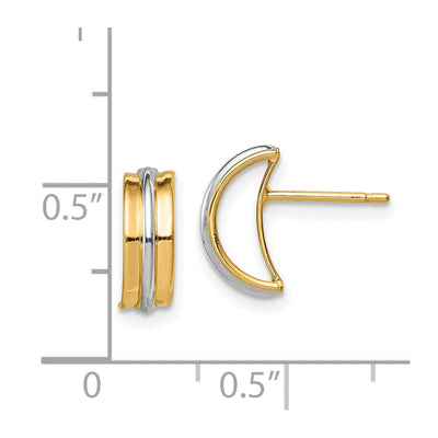14K w/Rhodium Madi K Post Earrings, 11 x 0.00mm