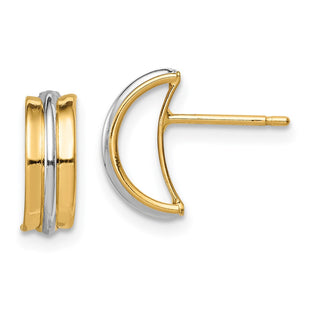 14k Yellow & Rhodium Earrings Style SE2986 - Classique Jewelry Inc.