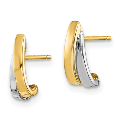 14K w/Rhodium Madi K Post Earrings, 9.9 x 0.00mm