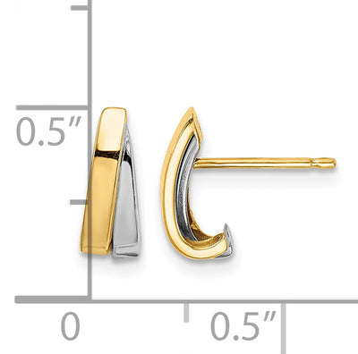 14K w/Rhodium Madi K Post Earrings, 9.9 x 0.00mm