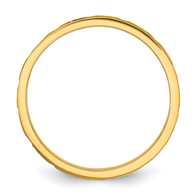 14K Madi K Diamond-cut Zig-Zag Design Flat Band Size 3 Baby / Children's Ring