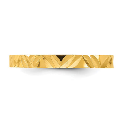 14K Madi K Diamond-cut Zig-Zag Design Flat Band Size 3 Baby / Children's Ring