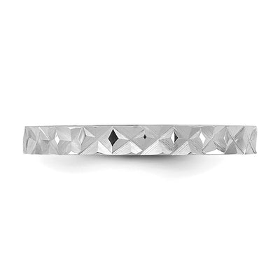 14K White Gold Madi K Diamond-cut Design Flat Band Size 3 Baby / Children's Ring