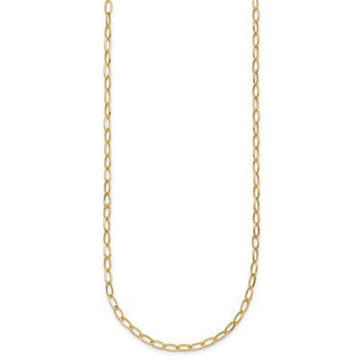 14K Polished Fancy Oval Link Necklace, 18 x 2.5mm