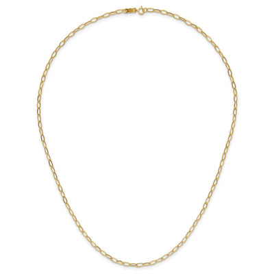 14K Polished Fancy Oval Link Necklace, 18 x 2.5mm