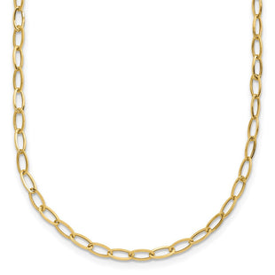 14k Polished Fancy Oval Link Necklace (Style SF1854-18)
