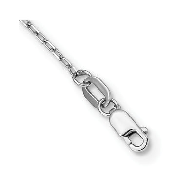 14K White Gold Polished Crucifix and Miraculous Medal with Mirror Beads Rosary Necklace