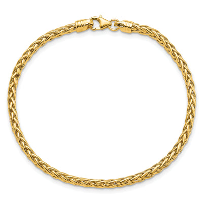 14K Polished Fancy Braided Link Bracelet, 7.5 x 3mm