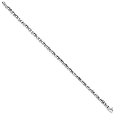 14K White Gold Polished Fancy Link Bracelet, 7.5 x 5mm