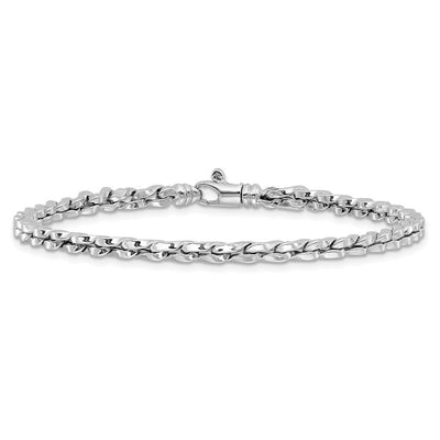 14K White Gold Polished Fancy Link Bracelet, 7.5 x 5mm