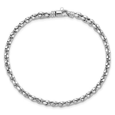 14K White Gold Polished Fancy Link Bracelet, 7.5 x 5mm