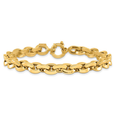 14K Polished Fancy Knife-edge Rolo Link Bracelet