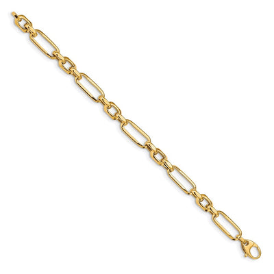14K Polished Fancy Figaro Link Bracelet, 7.5 x 7.82mm