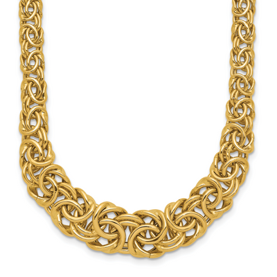 14K Graduated Fancy Byzantine, 17.25 x 10mm