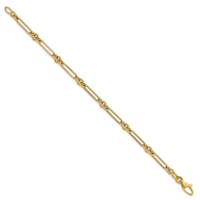 14K Polished Fancy Figaro Link, 7.5 x 5.2mm