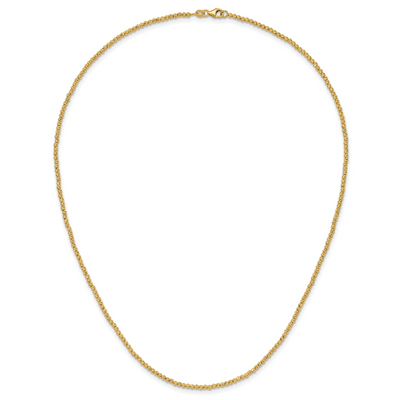 14K Polished and Diamond-cut Round Beaded Necklace