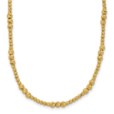 14K Diamond-cut Beaded, 18 x 2.9mm