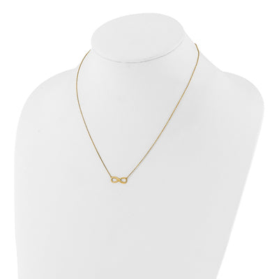 14K Polished Infinity Symbol Necklace Plus Extender