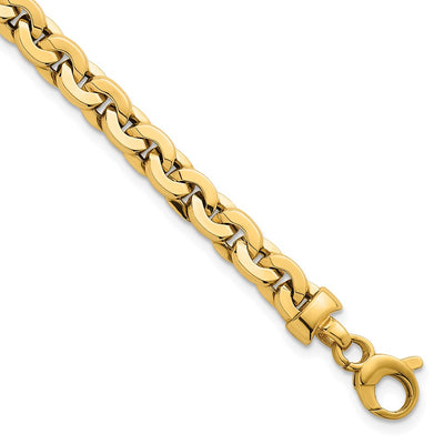14K Polished Fancy Cable Link Bracelet, 7.5 x 5.7mm