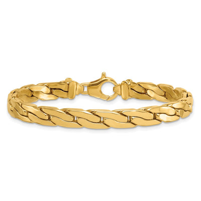 14K Polished Lightweight Fancy Link Bracelet, 7.5 x 6.3mm