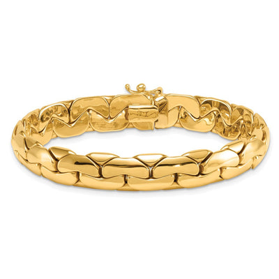 14K Polished Lightweight Fancy Link Bracelet, 7.5 x 9.3mm