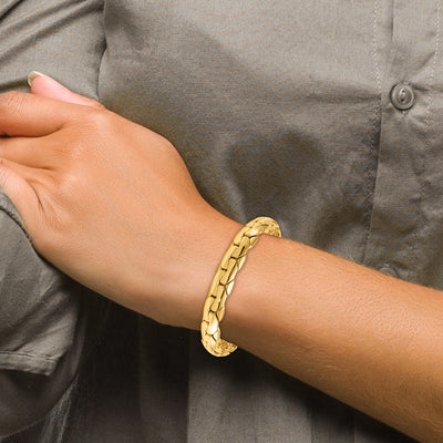 14K Polished Lightweight Fancy Link Bracelet, 7.5 x 9.3mm
