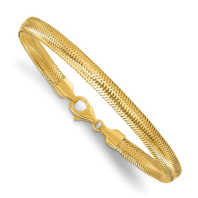 14K Polished Woven Mesh, 17 x 6.18mm