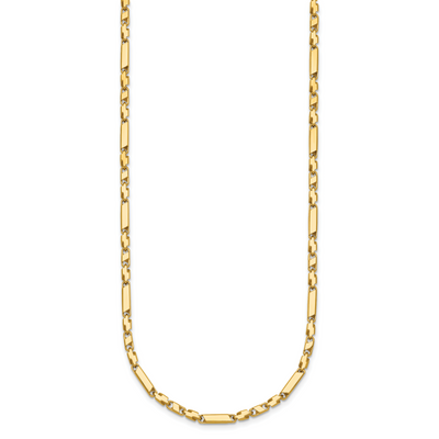 14K Polished Fancy Bar Link Necklace