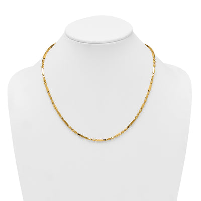 14K Polished Fancy Bar Link Necklace