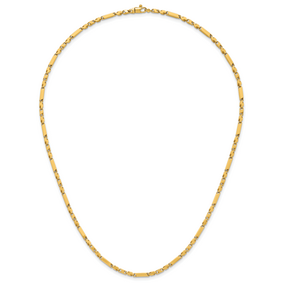 14K Polished Fancy Bar Link Necklace