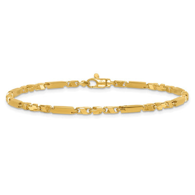 14K Polished Fancy Bar Link Necklace