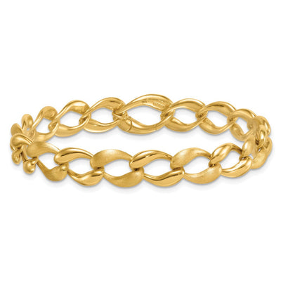 14K Brushed and Polished Fancy Curb Link Necklace