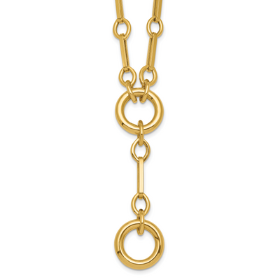 14K Polished Fancy Long Link with Circle, 17.5 x 18mm