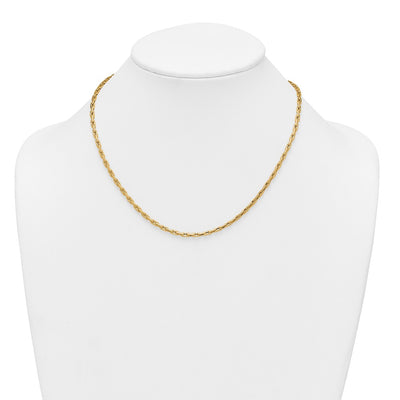 14K Polished Fancy Link Necklace, 18 x 2.9mm