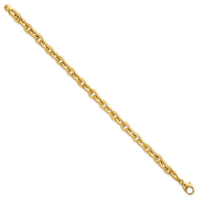 14K Polished And Brushed Fancy Cable Chain Necklace