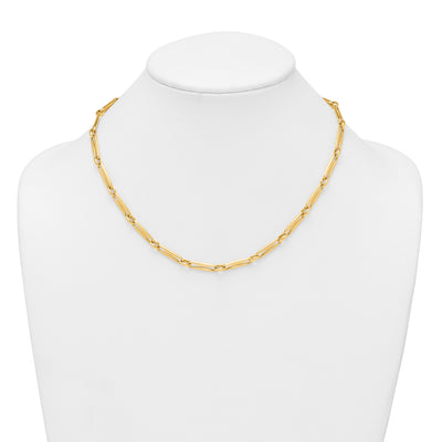 14K Polished Fancy Long and Round Link Necklace