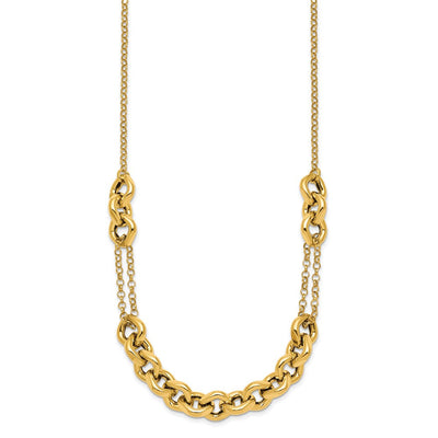 14K Polished Fancy Multi Link, 18 x 10.2mm