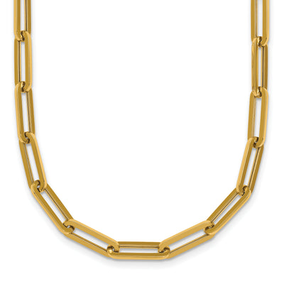 14K Polished Paperclip Link Necklace, 18 x 4.35mm