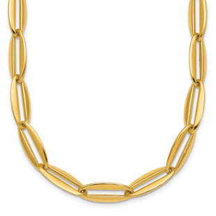 14k Polished Long Oval Link Necklace (Style SF3251-18)