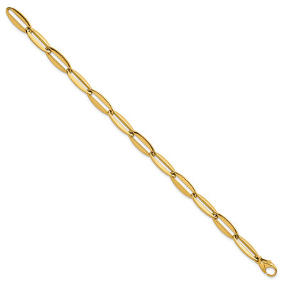 14K Polished Long Oval Link Necklace