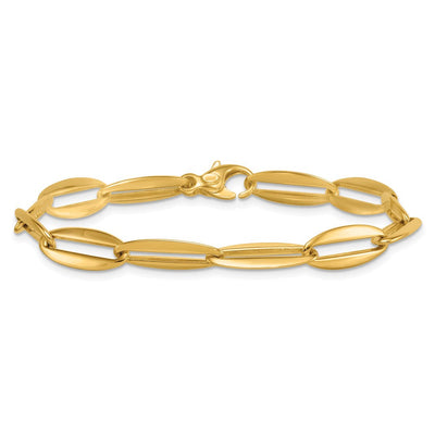 14K Polished Long Oval Link Necklace