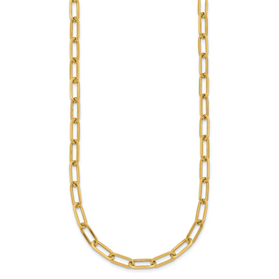 14K Polished Paper Clip Link Necklace