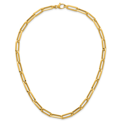 14K Polished Paperclip Link Chain Necklace